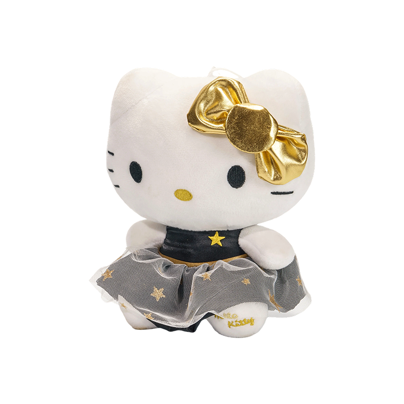 plush toys of cartoon characters wearing princess skirts