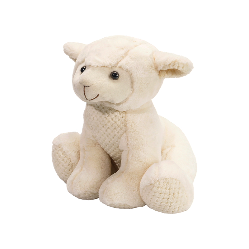 Filled sitting white lamb plush toy - farm animals