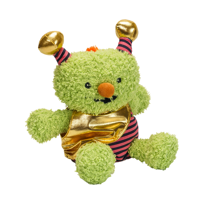 Stuffed long horns green monster plush toys