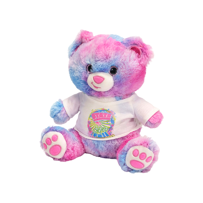 Soft stuffed rainbow-colored classic teddy bear plush toy