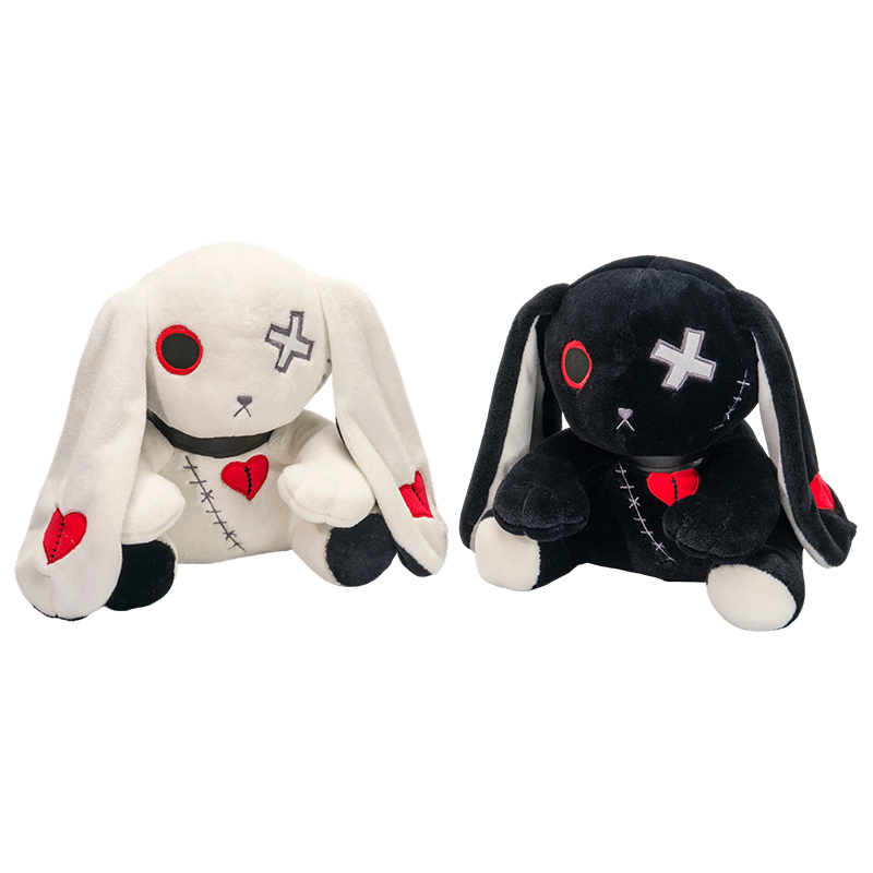 Fantasy animal black white rabbit plush toys