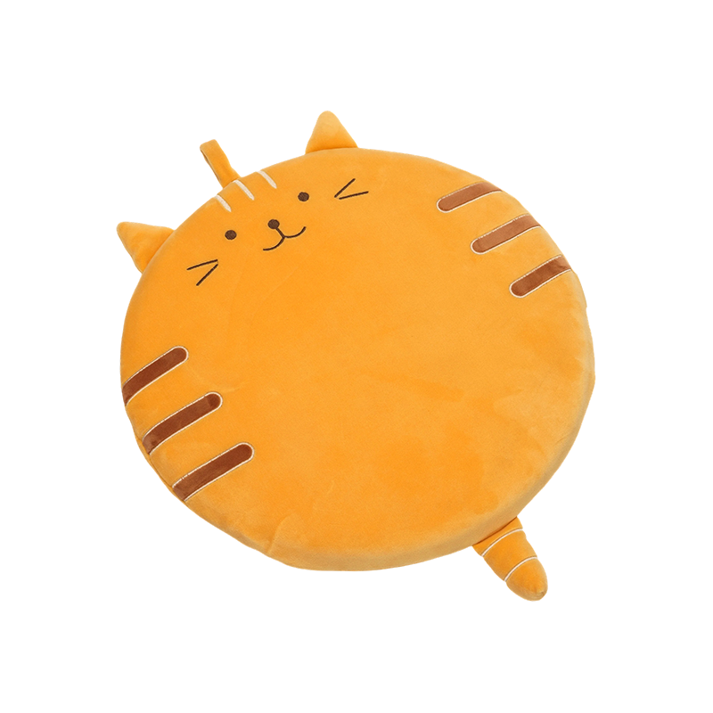 Orange smiling round cat plush cushions