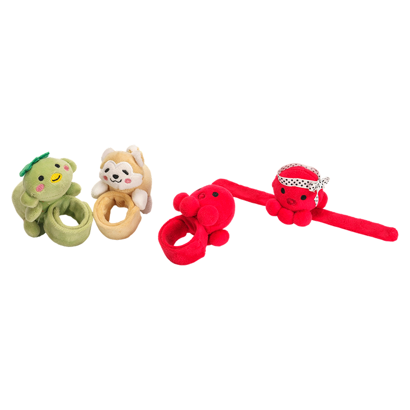 Plush animal hand wrist rattles