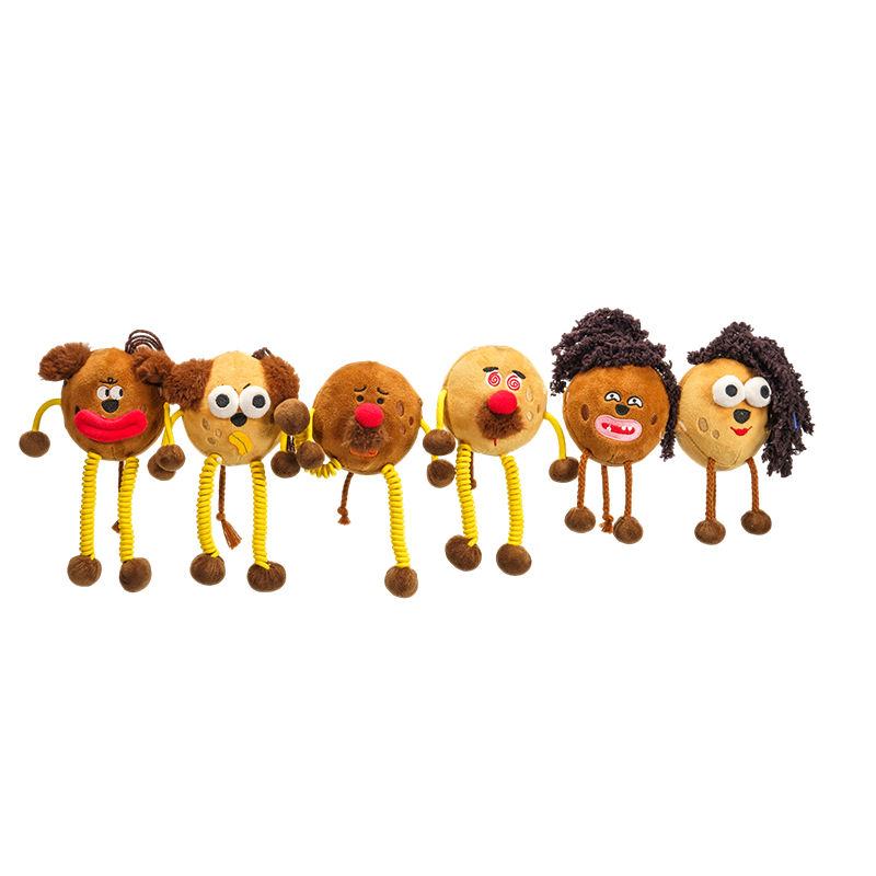 Funny hairy-headed animal plush keychains