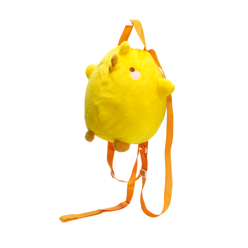 Round yellow animal plush knapsack