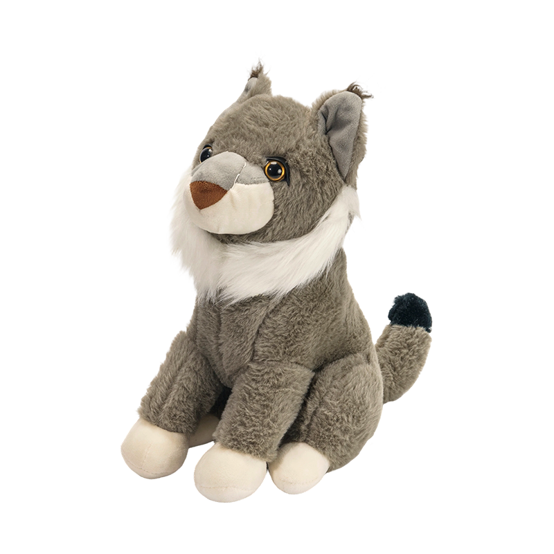 Stuffed sitting lynx plush toy wild animal plush toys
