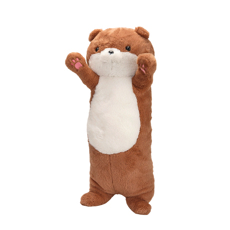 Standing mustelid fleecy plush throw pillow