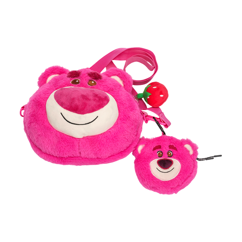 Adorable pink bear plush backpack