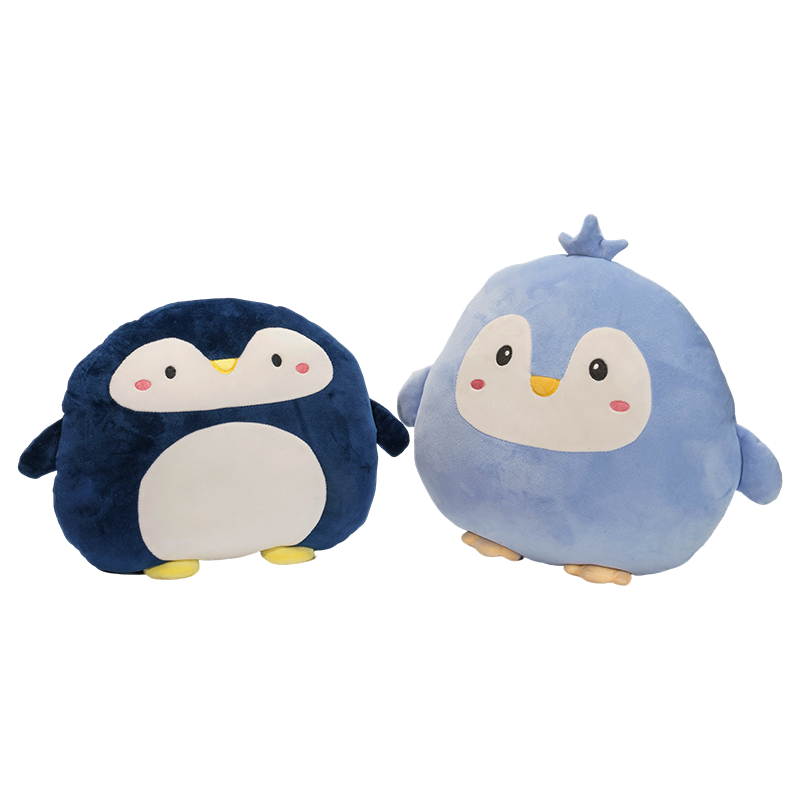 Penguin-shaped plush pillows