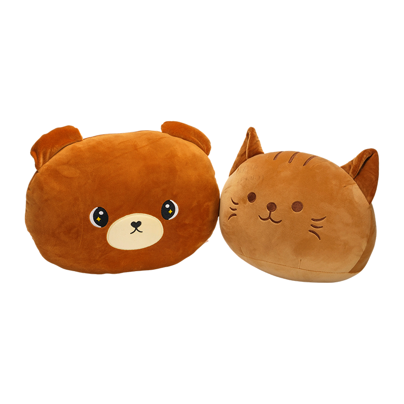 Bear & cat themed plush pillows