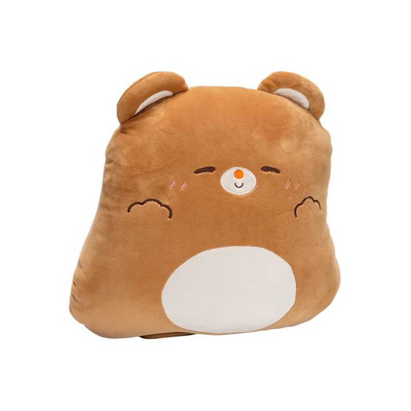 Brown bear plush throw pillows