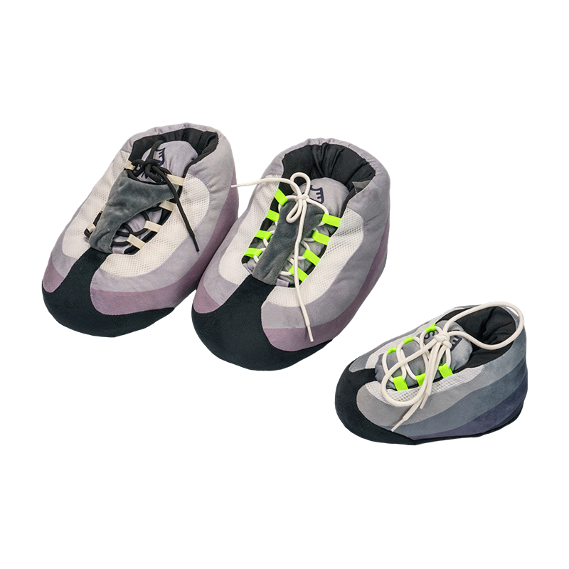 Gray sporty plush shoes