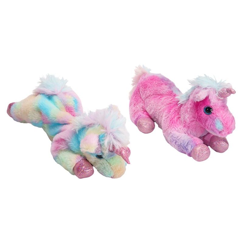 Rainbow-mane plush unicorn pencil cases