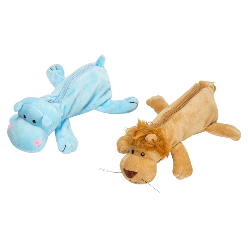 Cute hippo & lion pencil cases