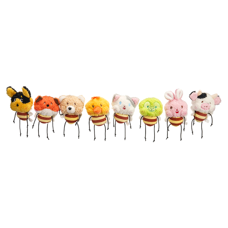 Colorful insect plush keychains