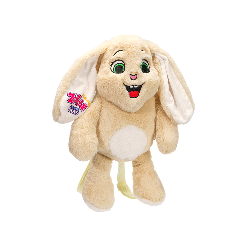 Long-eared cheerful hare plush knapsack