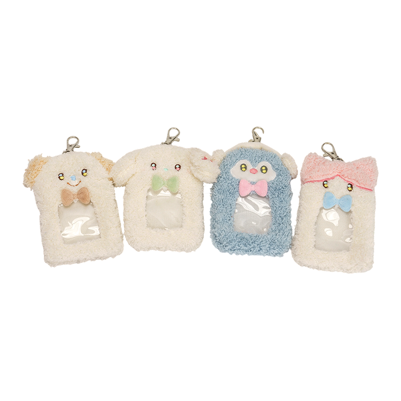 Adorable-garbed plush card holders
