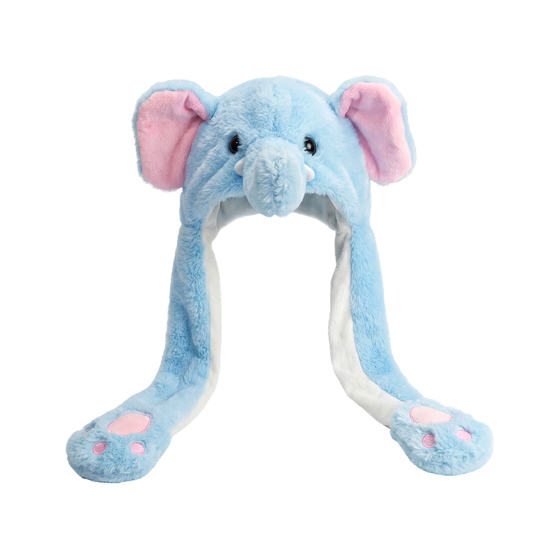 Blue elephant plush hat