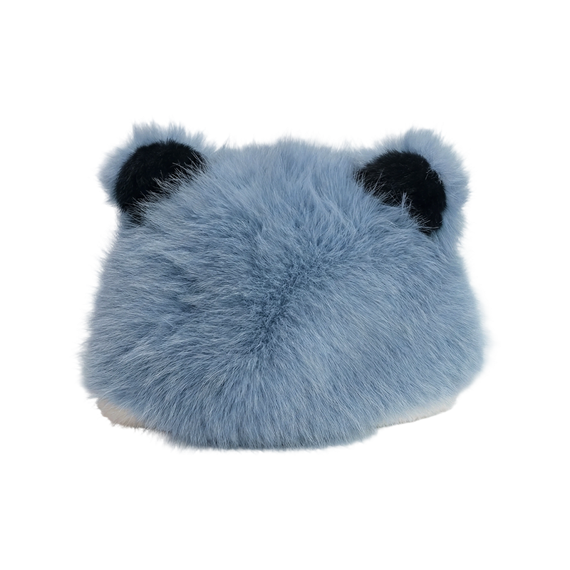 Blue panda ear plush hat