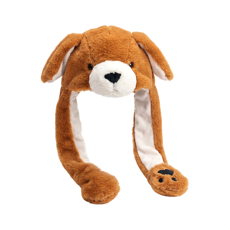 Brown dog plush hat