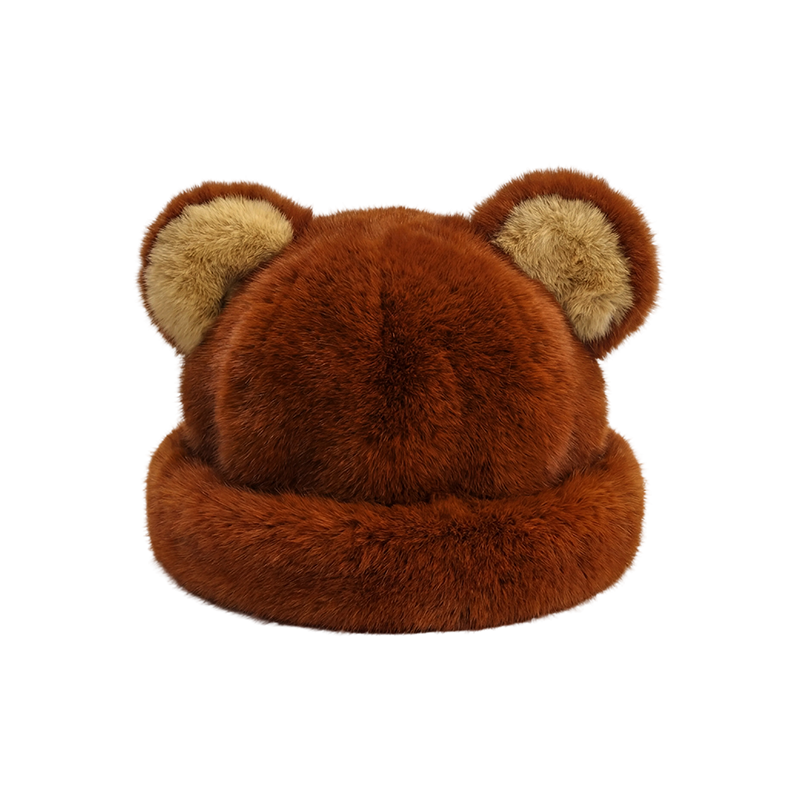 Brown plush hat