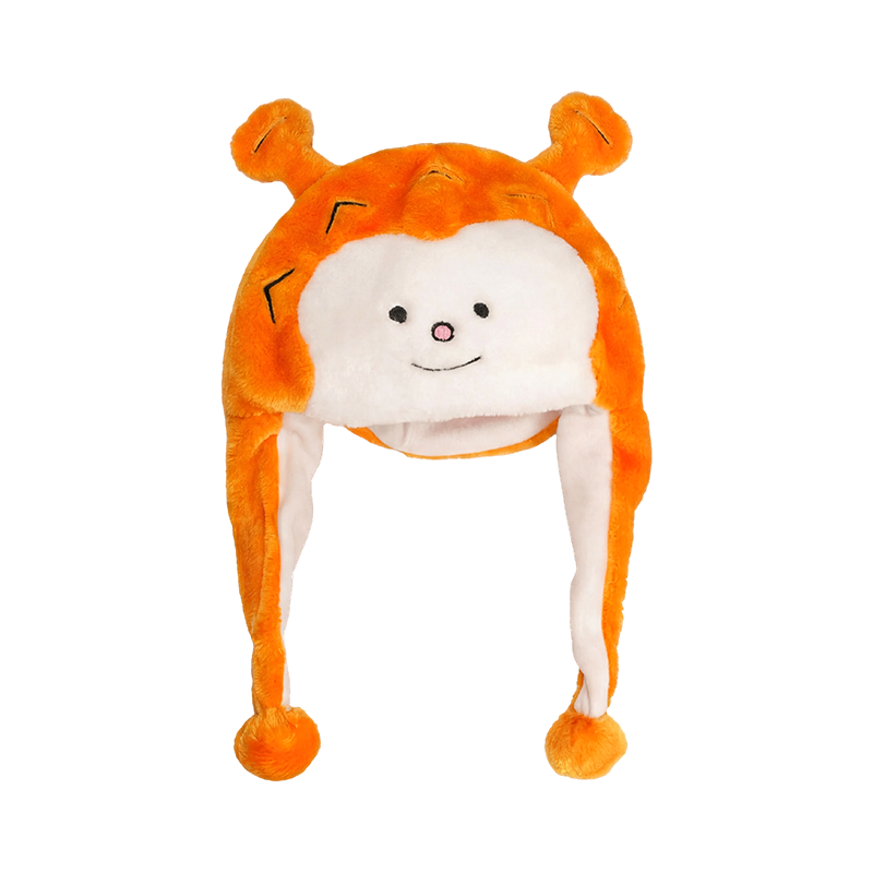 Orange monkey-face plush hat