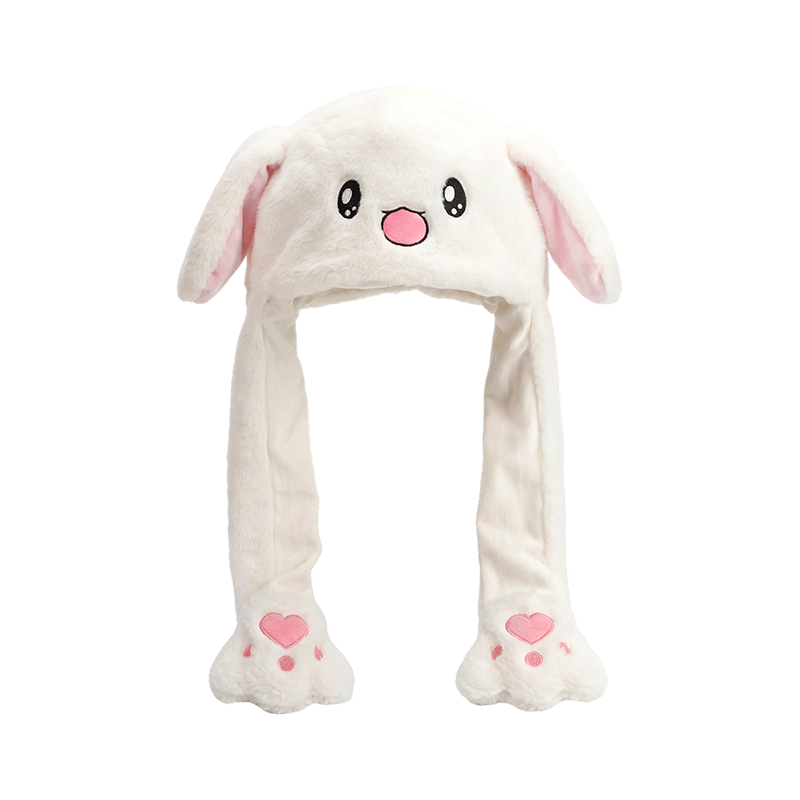 Pink bunny plush hat
