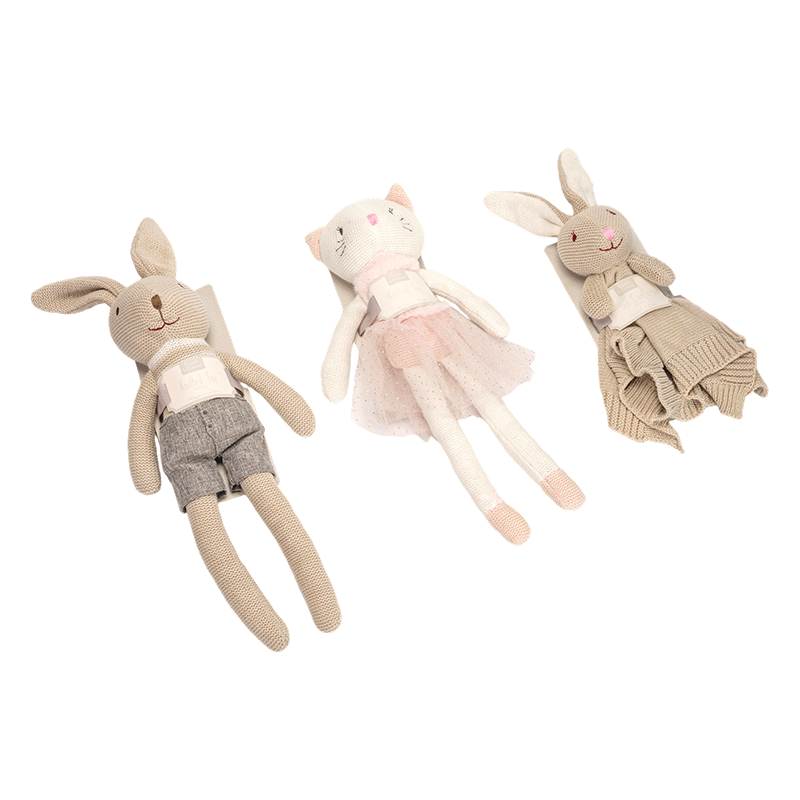 Cute knitted baby animal comforters