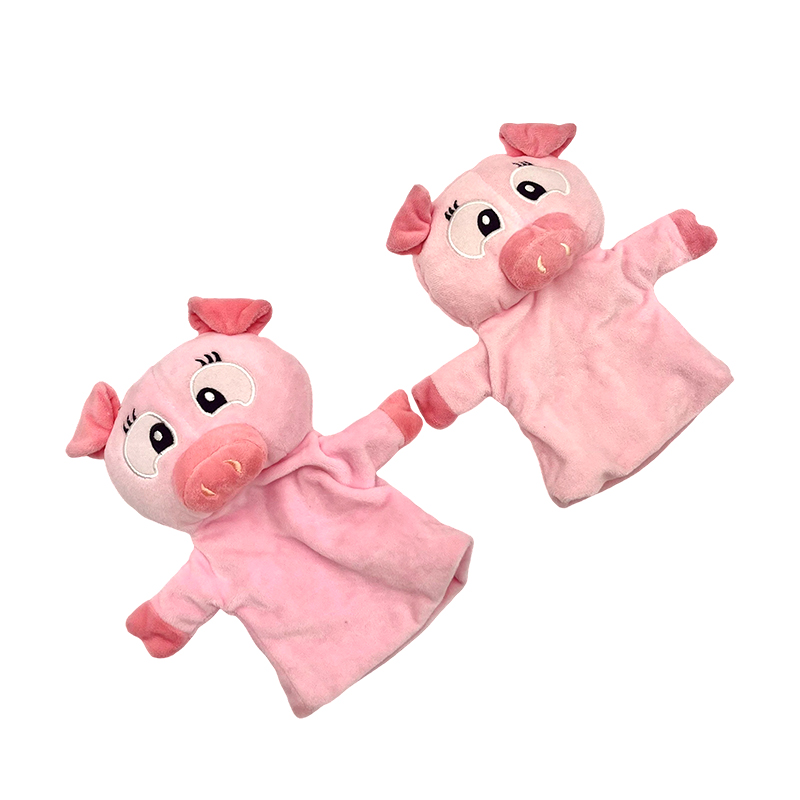 Twin piggy plush finger puppets