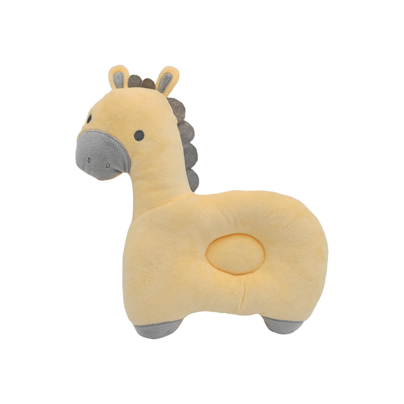 Soft Giraffe Plush Baby Shaping Pillow, Safety Filled Newborn Anti-Flat Head Support Cushion, Baby Sleep Pillow