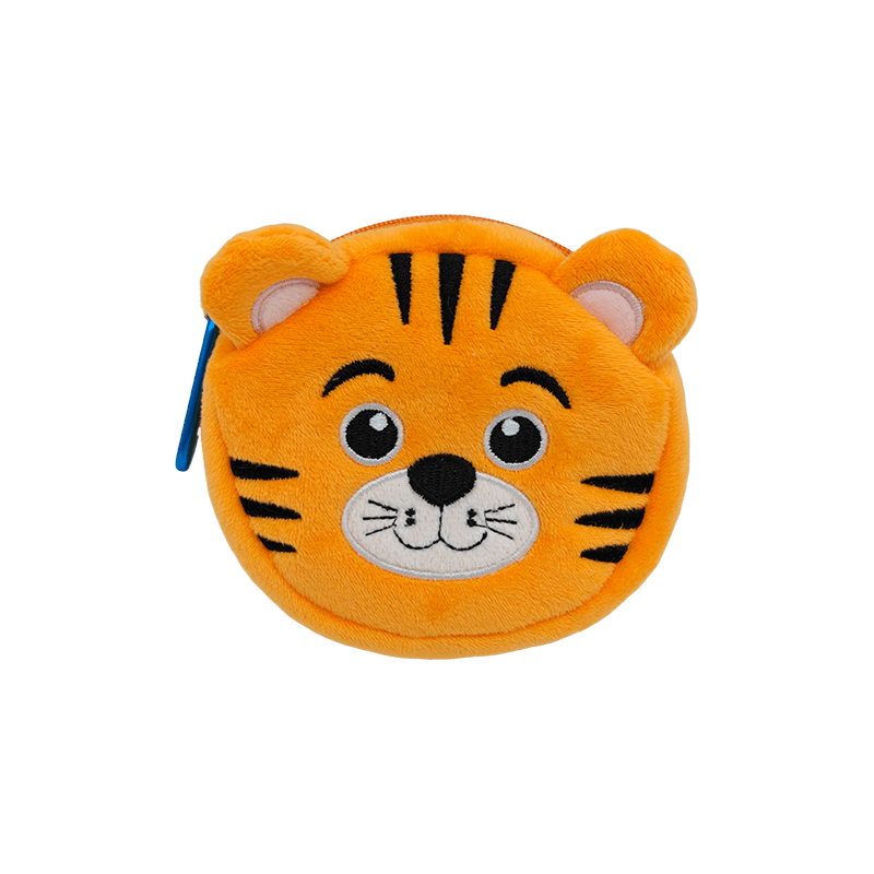 Cartoon Tiger Face Plush Zipper Coin Purse