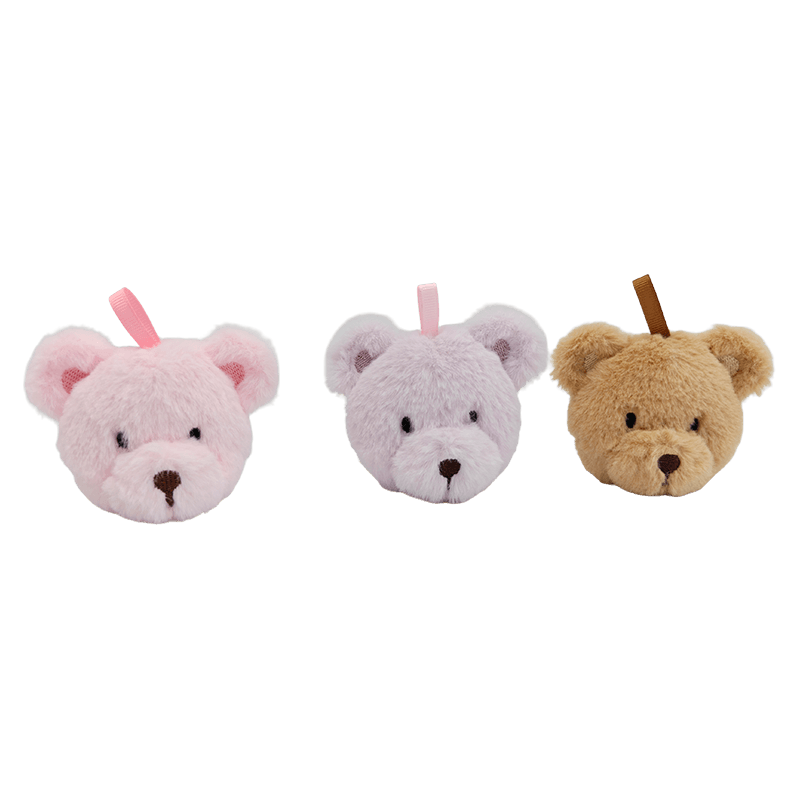 3 Colors Stuffed Mini Teddy Bear Head, Cute Stuffed Bear Head Plush Pendant for Bag, Keyring & DIY Accessories