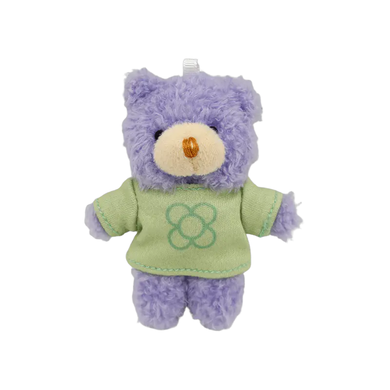 Purple Outfit Mini Teddy Bear Plush Charm