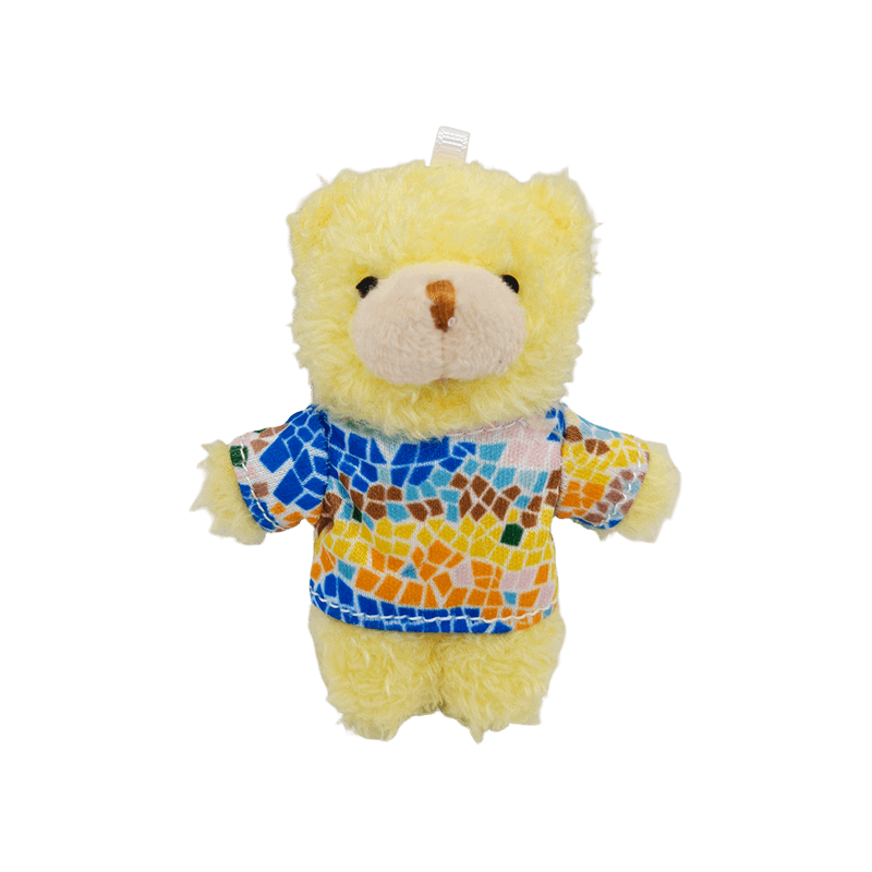Stuffed Mini Lollipop Outfit Teddy Bear Stuffed Plush Toy, Soft Fluffy Yellow Bear Plush Figure for Gift, Collection & Promotional Merchandise