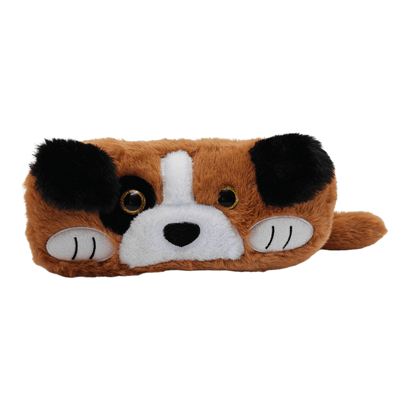 Cute Cartoon Brown Dog Plush Pencil case, Soft Fluffy Stationery Storage Bag for Students, Kids Gift & Promotional Merchandise