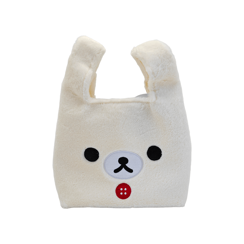 Cute White Baby Bear Plush Tote Bag, Soft Fluffy Animal Shaped Handbag for Daily Use, Kids Gift & Promotional Merchandise